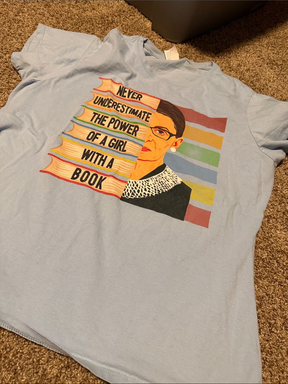 Girl Power tee w/RBG & books! XXL - EUC!